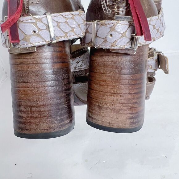 Freebird Jaclynn Strappy Heeled Sandals Heels Distressed Boho Western Size 10 - Picture 12 of 12